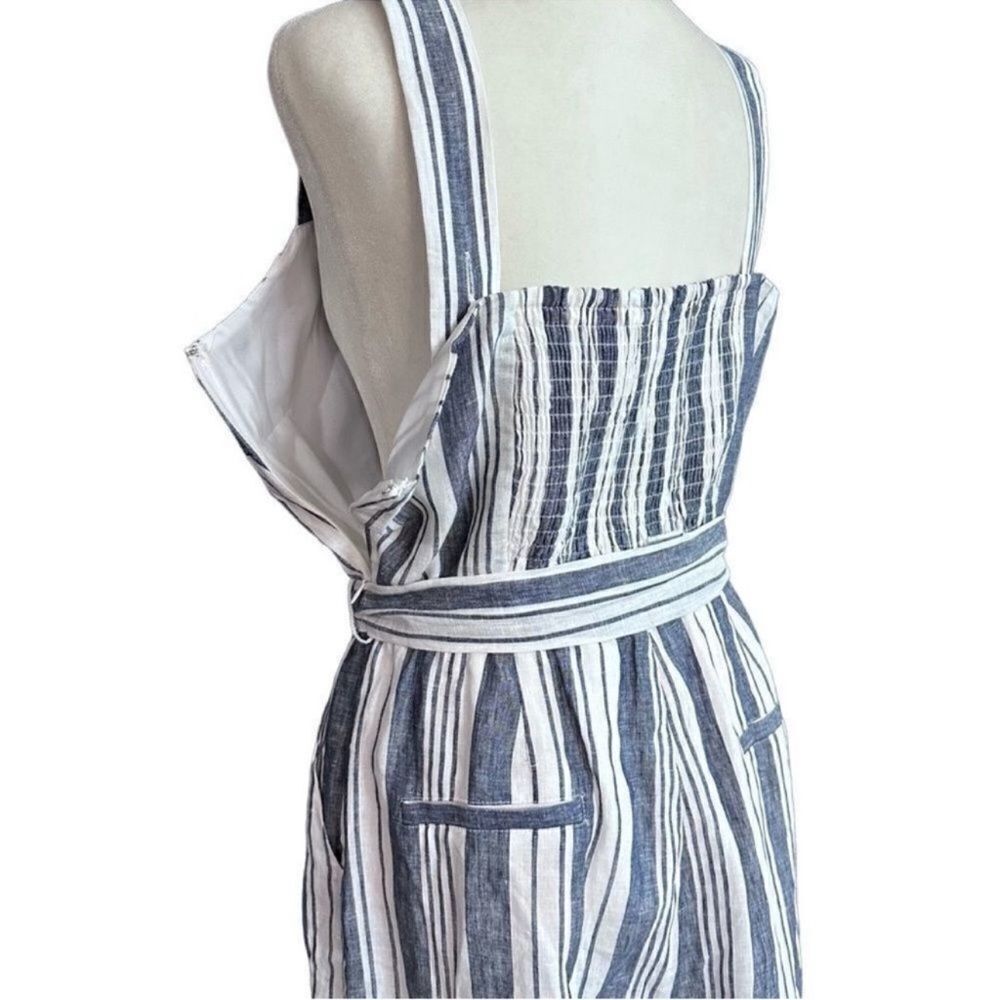 Charter Club Nautical Linen Blend Belted Jumpsuit Size 8 - Picture 8 of 14